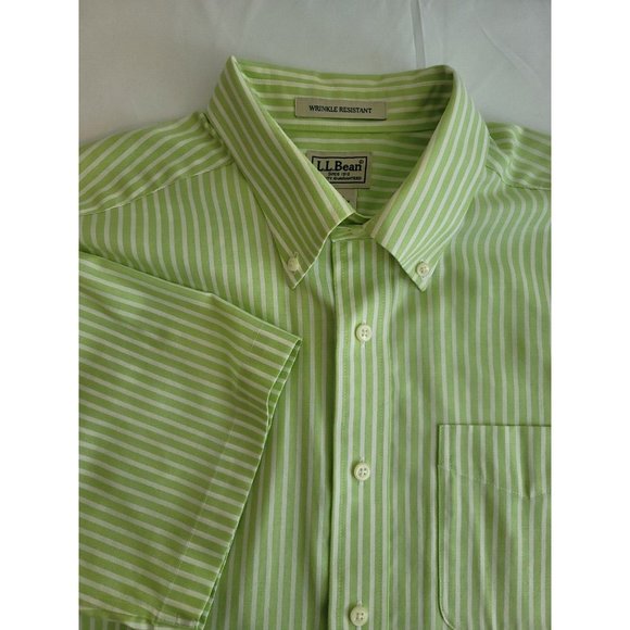 L.L. Bean Other - L.L.Bean Men's L‎ Tall Wrinkle Resistant Button Stripped Short Sleeves Shirt
